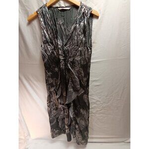 Part Two Silk Sleeveless Ruffle Front Jeanine Dress 10 UK Black Floral Butterfly